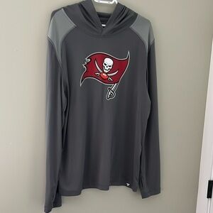 Fanatics Tampa Bay Buccaneers Performance Hooded Long Sleeve Shirt L
